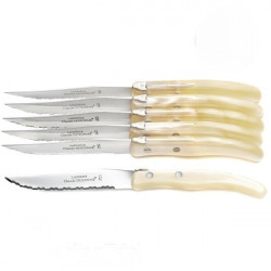 Set of 6 contemporary Laguiole knives - Ivory Shades