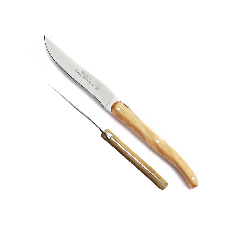 Laguiole Style de Vie - Line Luxe - Coffret de couteaux à huîtres 2 pièces  - Olivier