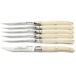 laguiole steak knives and block - ivory