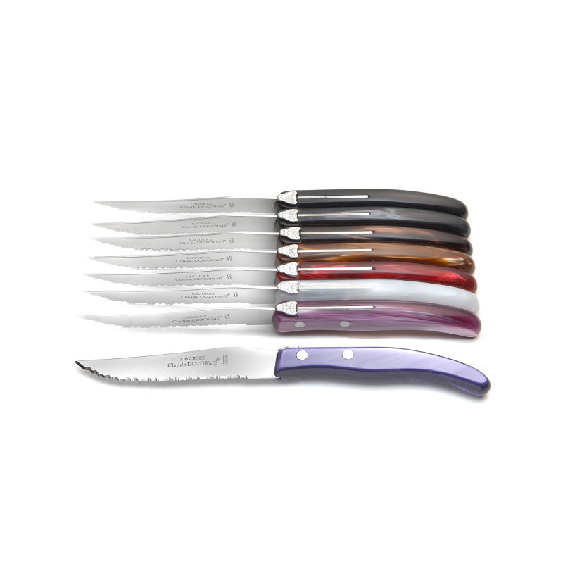 Laguiole pink steak knives