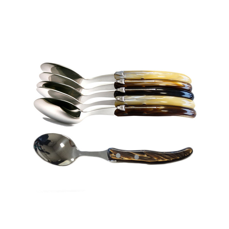 Set di 6 forchette contemporanee Laguiole - Vaniglia / Caramello