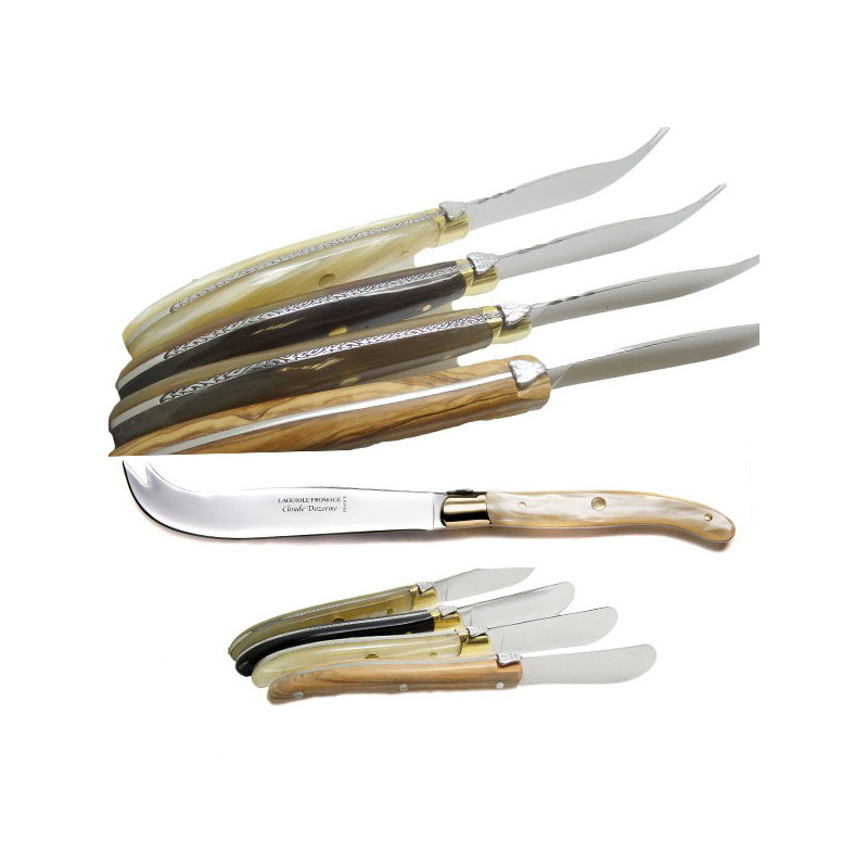 Laguiole Knife Steak Knife Damascus Full handle Olivewood, set of 2 laguiole