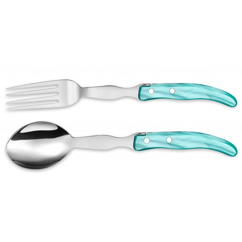 Couverts de service contemporains Laguiole - Couleur Turquoise