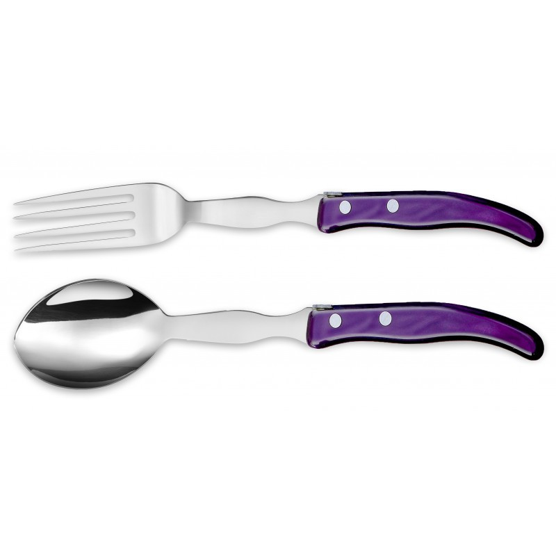 Couverts de service contemporains Laguiole - Couleur Violet