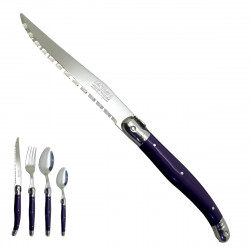 Coltello artigianale viola, "I create my table", Laguiole made in France