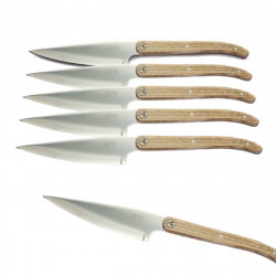 Set de 6 Couteaux Steak - Manche bois clair - Laguiole Héritage