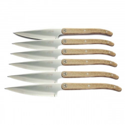 Set de 6 Couteaux Steak - Manche bois clair - Laguiole Héritage