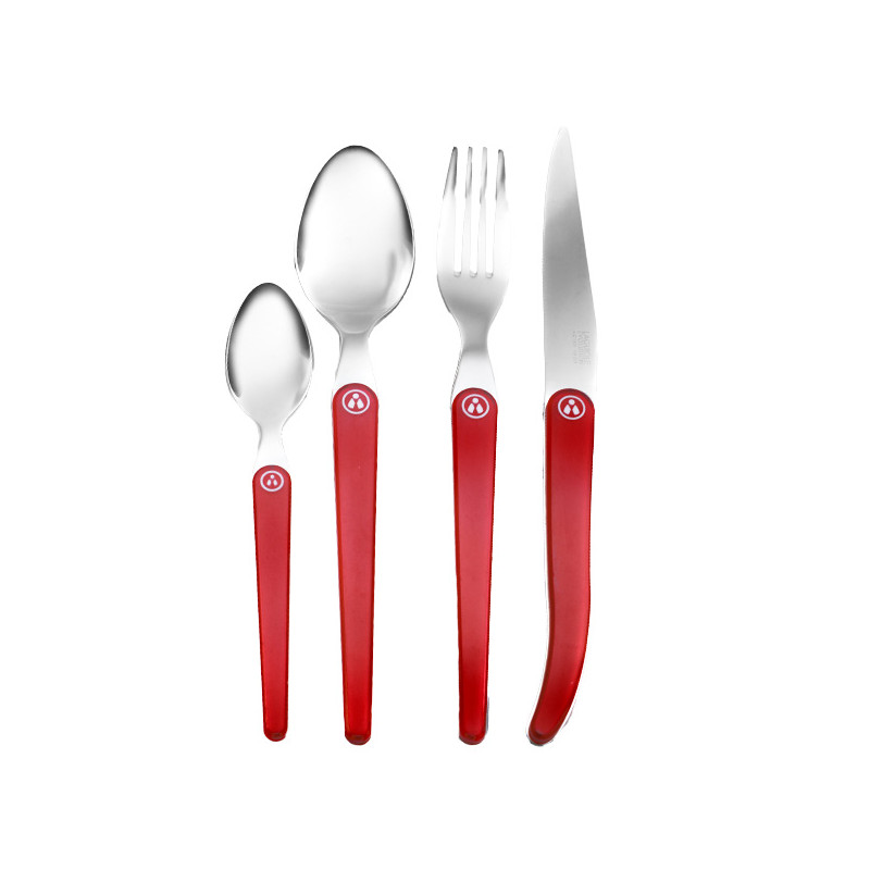 Set of 16 Red cutlery - Laguiole Héritage